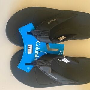 NEW Men's Black Columbia flip flops thing sandals size 13